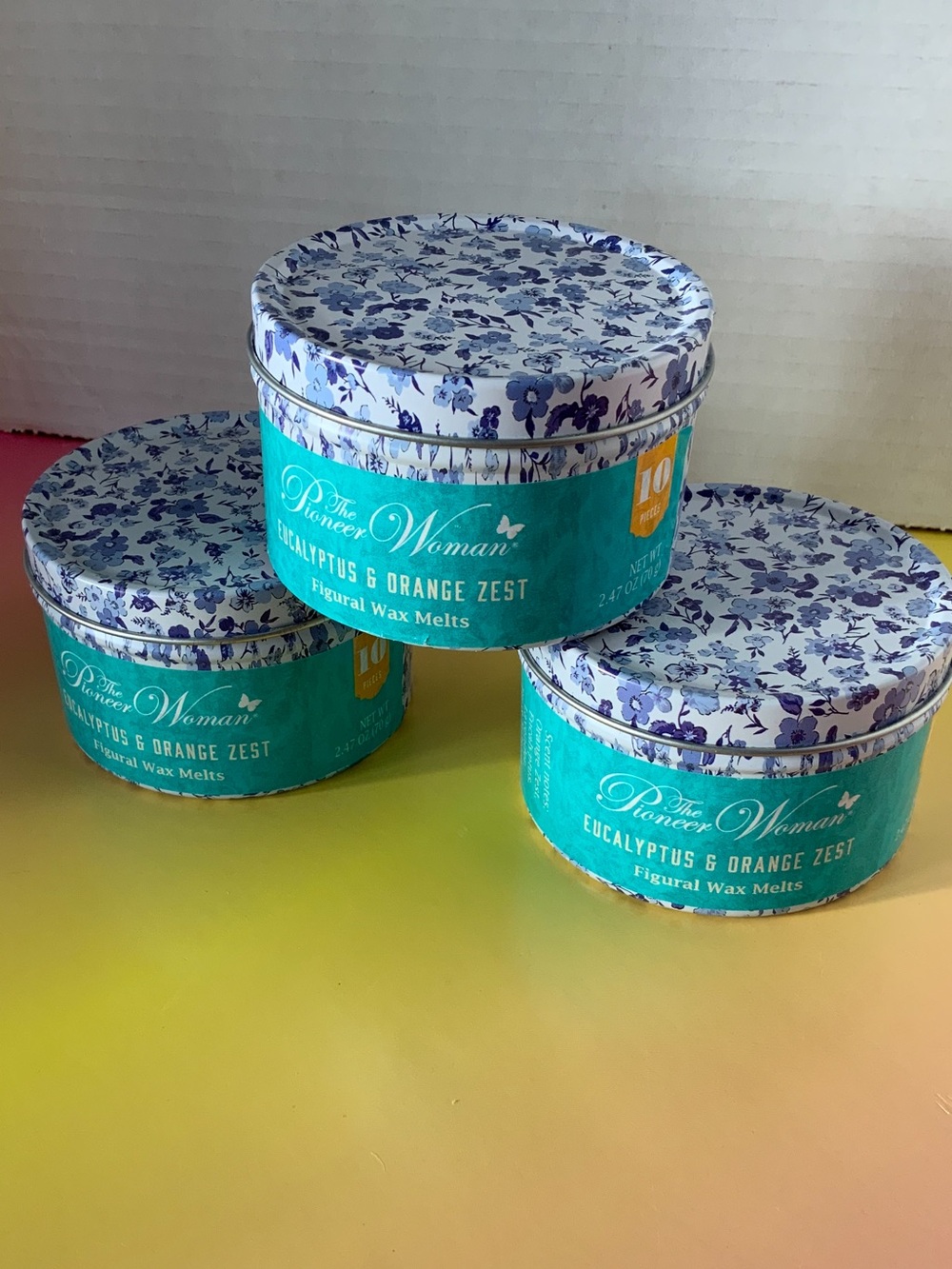 The Pioneer Woman Eucalyptus & Orange Zest Wax Melts - Aqua & Blue Floral